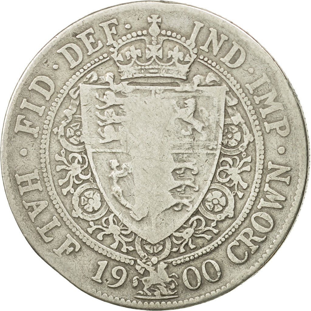 Great Britain, Victoria, 1/2 Crown, 1900, VF(20-25), Silver, KM:782