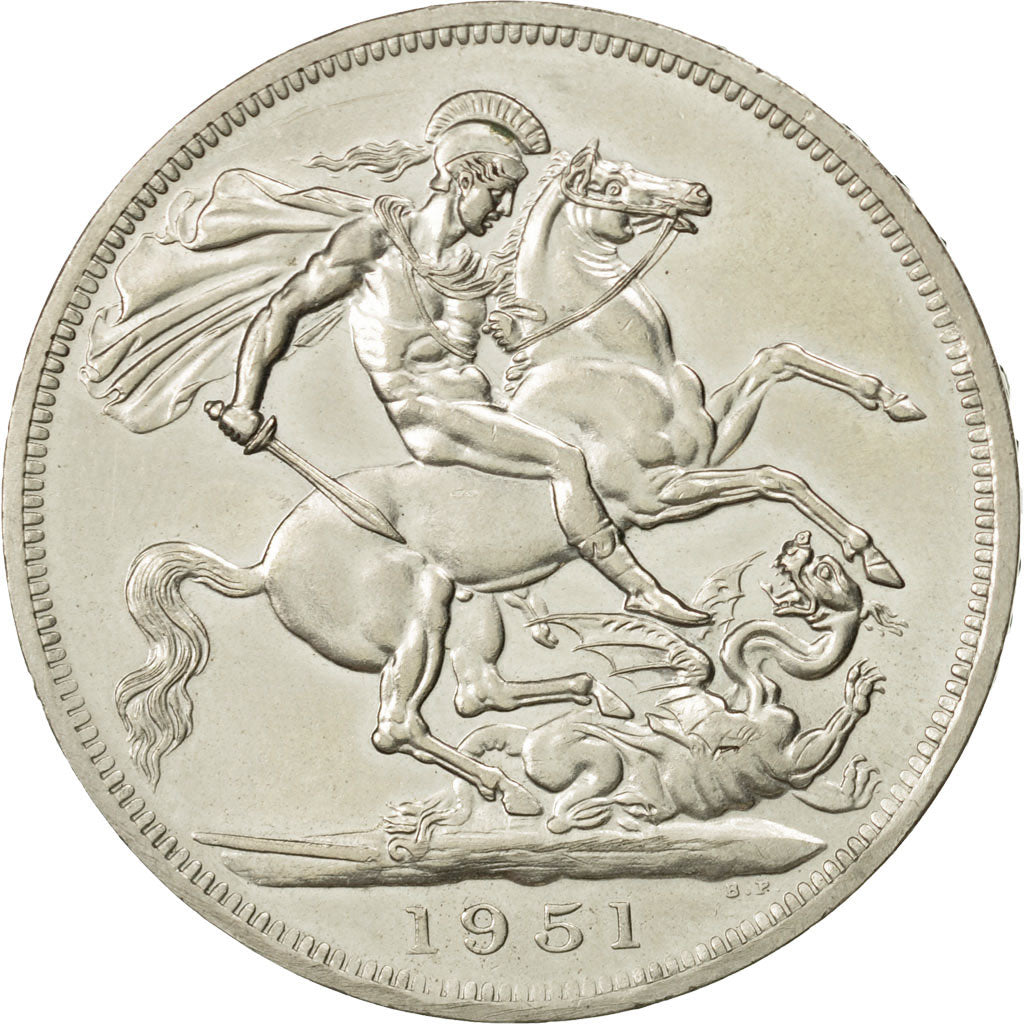Great Britain, George VI, Crown, 1951, MS(60-62), Copper-nickel, KM:880