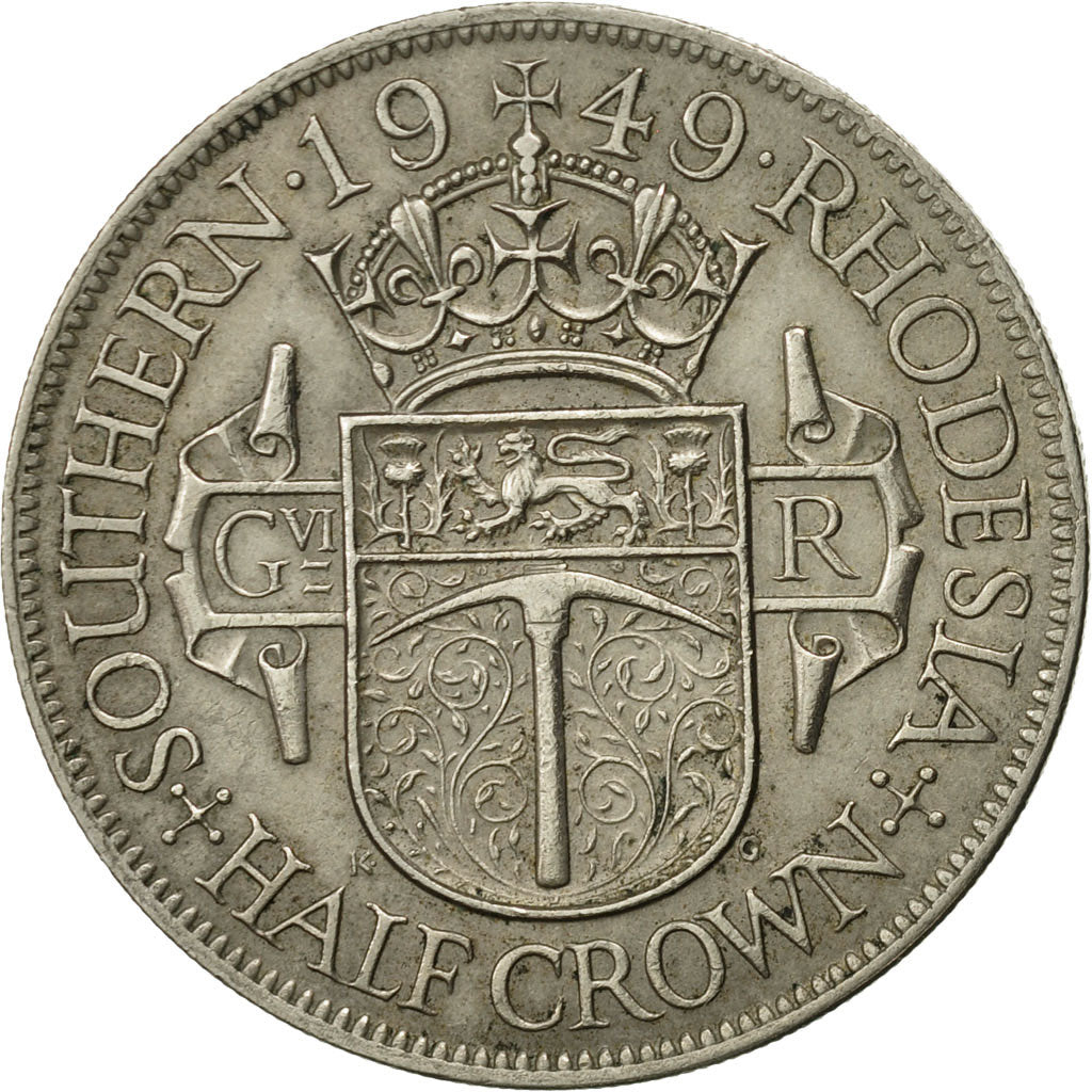 Southern Rhodesia, George VI, 1/2 Crown, 1949, EF(40-45), Copper-nickel, KM:24