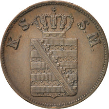Münze, Deutsch Staaten, SAXONY-ALBERTINE, Friedrich August II, 2 Pfennig, 1853