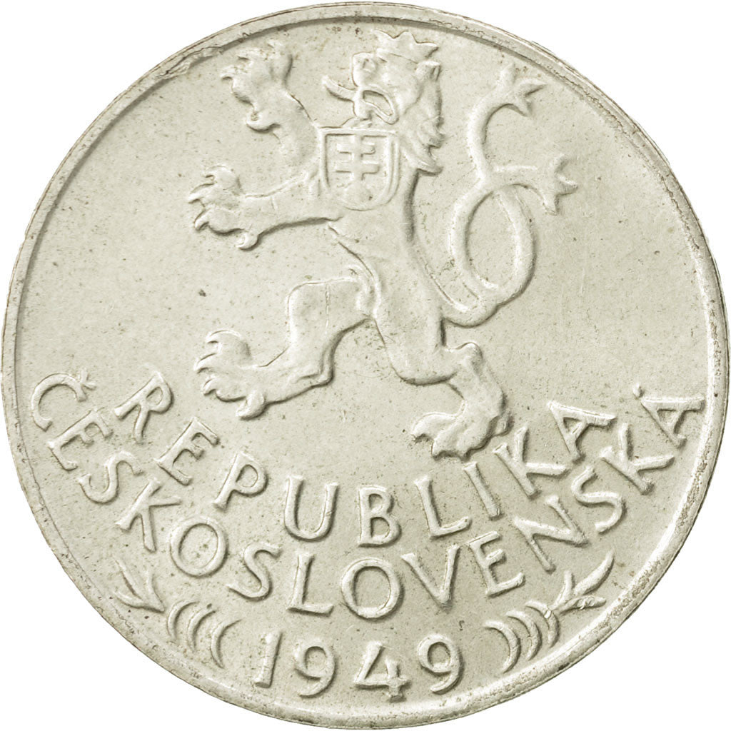 Czechoslovakia, 100 Korun, 1949, AU(55-58), Silver, KM:29