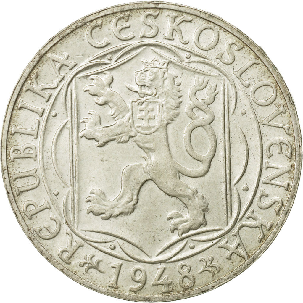 Tschechoslowakei, 100 Korun, 1948, VZ, Silber, KM:26
