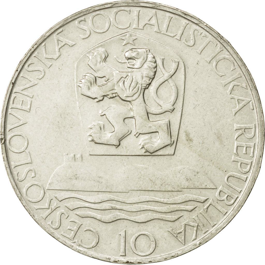 Czechoslovakia, 10 Korun, 1967, AU(55-58), Silver, KM:62