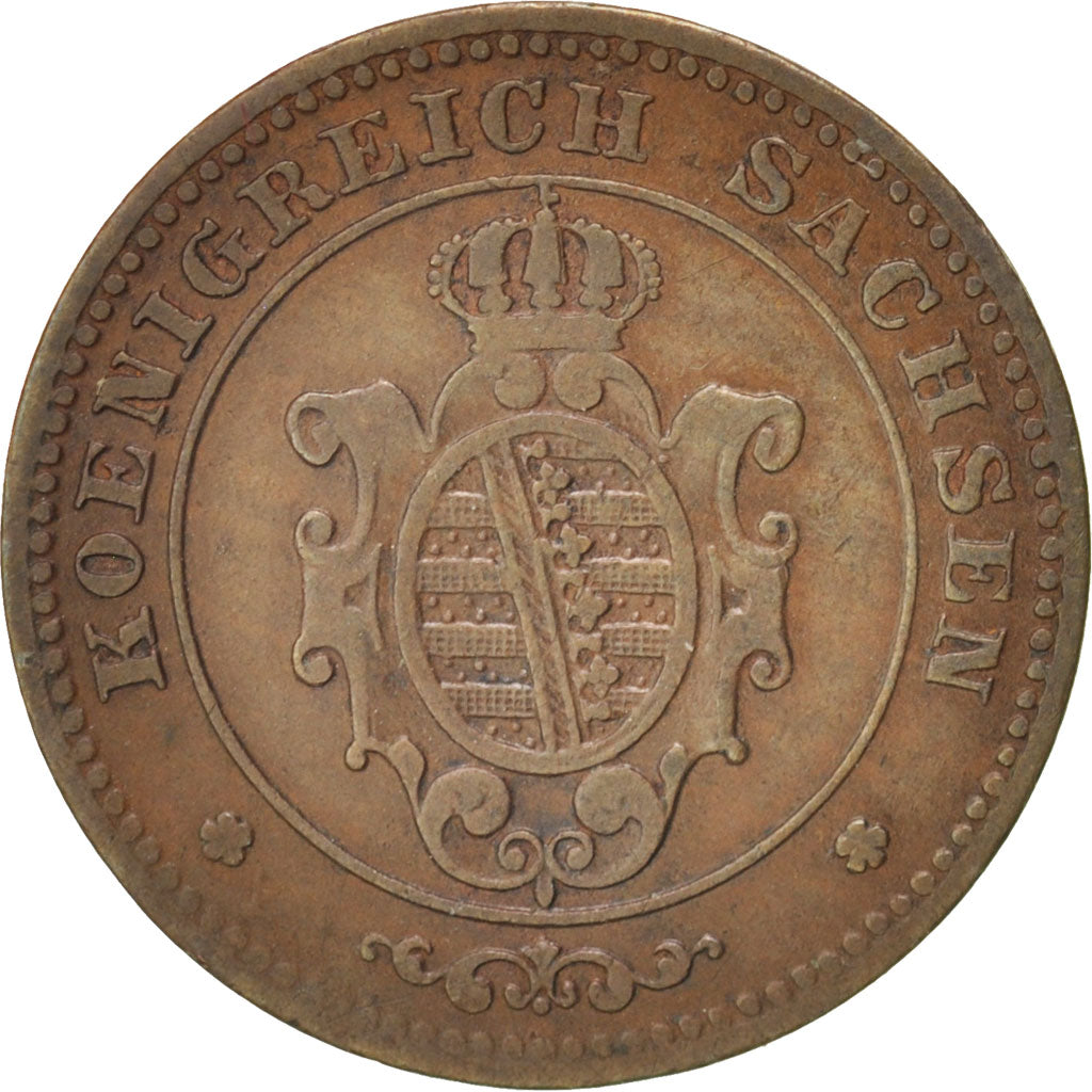 German States, SAXONY-ALBERTINE, Johann, Pfennig, 1866, KM:1216