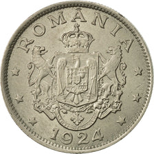 Coin, Romania, Ferdinand I, 2 Lei, 1924, Poissy, MS(60-62), Copper-nickel, KM:47