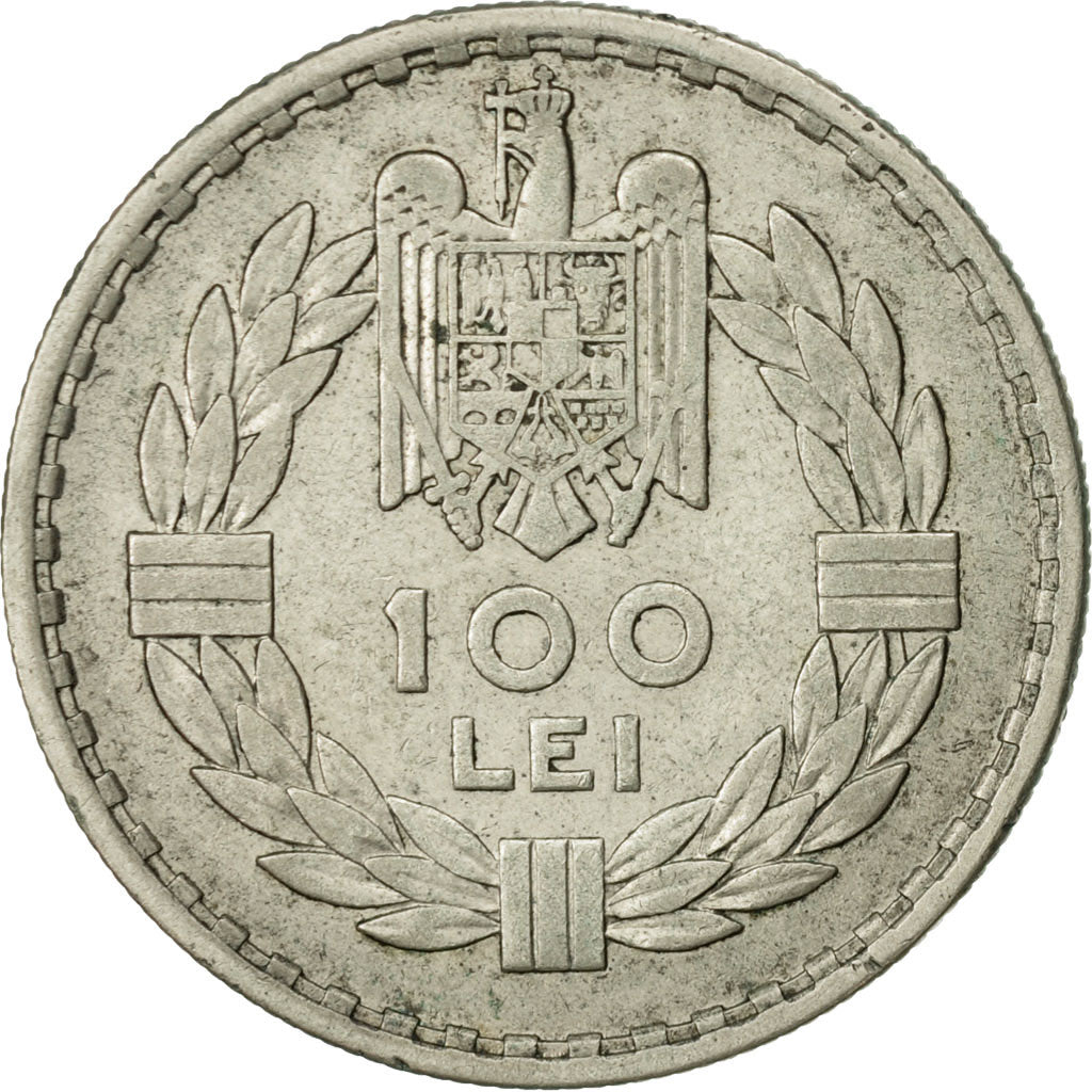 Romania, Carol II, 100 Lei, 1932, EF(40-45), Silver, KM:52
