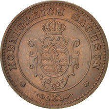 Stati tedeschi, SAXONY-ALBERTINE, Johann, Pfennig, 1863, SPL-, Rame, KM:1216