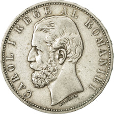 Romania, Carol I, 5 Lei, 1883, Bucarest, EF(40-45), Silver, KM:17.1