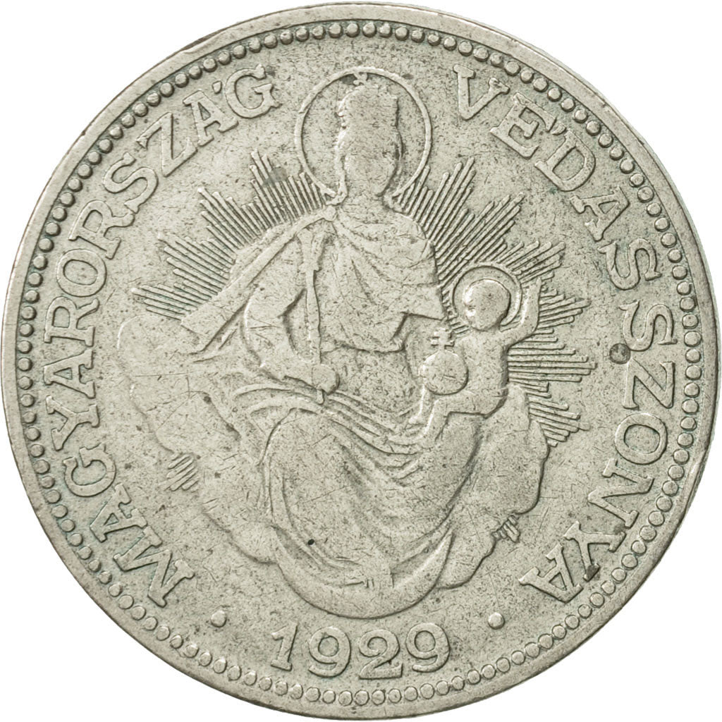 Ungheria, 2 Pengö, 1929, Budapest, BB, Argento, KM:511