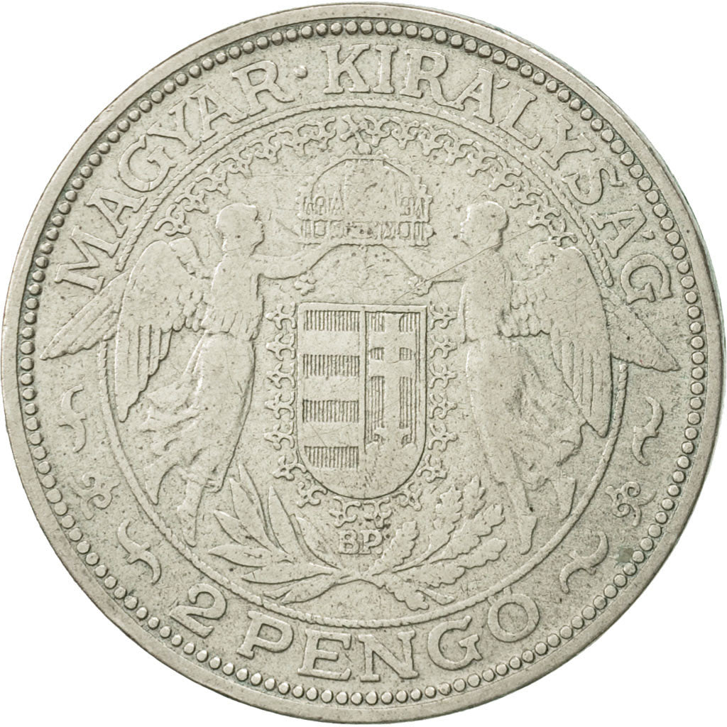 Ungheria, 2 Pengö, 1929, Budapest, BB, Argento, KM:511