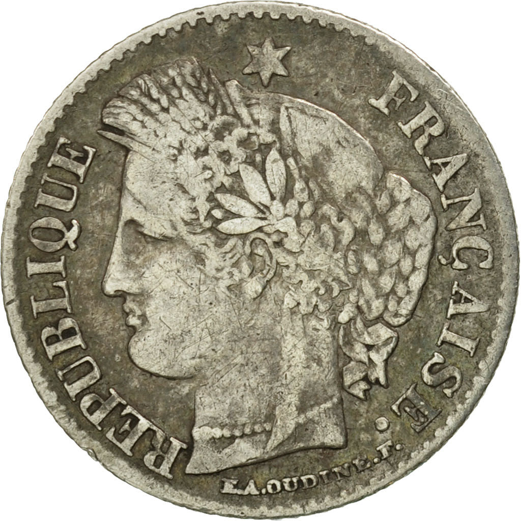 Moneda, Francia, Cérès, 20 Centimes, 1850, Paris, BC+, Plata, KM:758.1