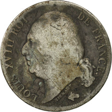 Moneda, Francia, Louis XVIII, Louis XVIII, Franc, 1816, Paris, BC, Plata
