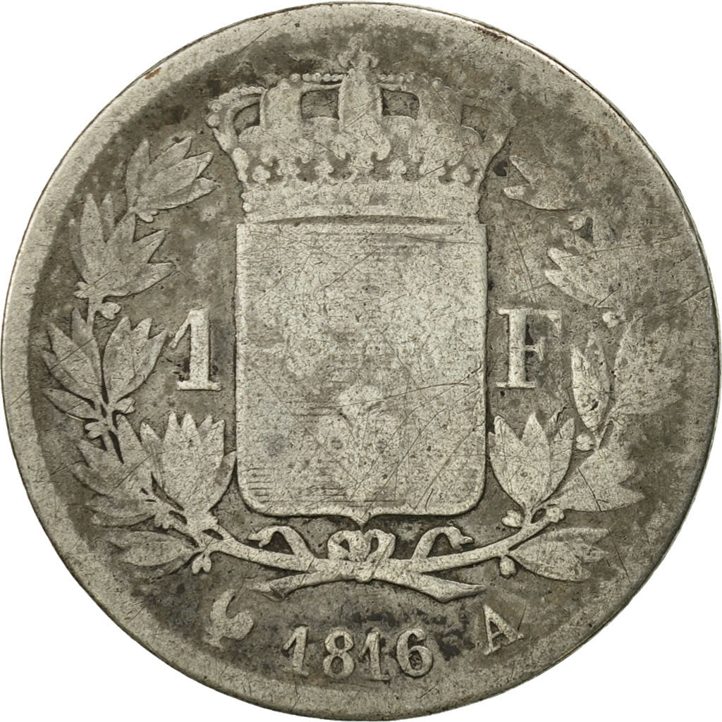 Munten, Frankrijk, Louis XVIII, Louis XVIII, Franc, 1816, Paris, ZG, Zilver