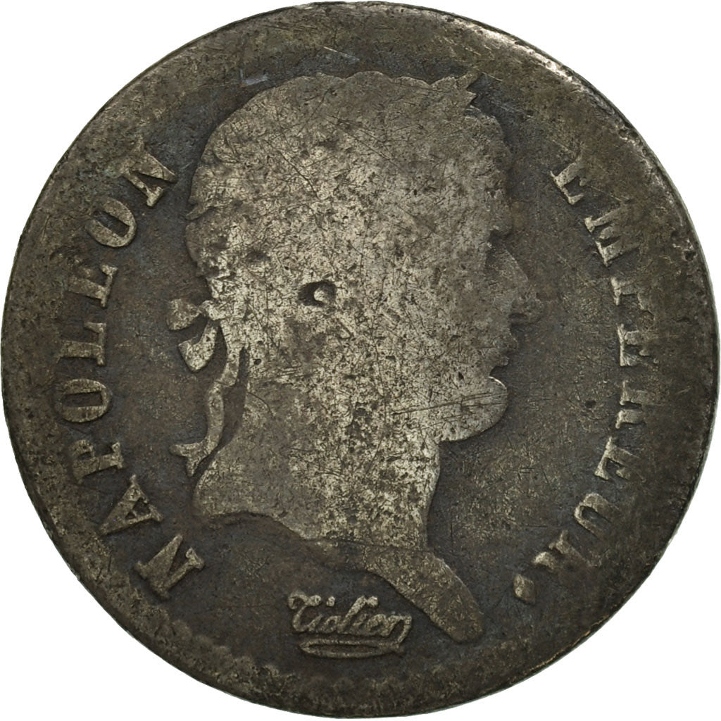 France, Napoléon I, 1/2 Franc, 1808, Strasbourg, VG(8-10), Silver, KM:680.3