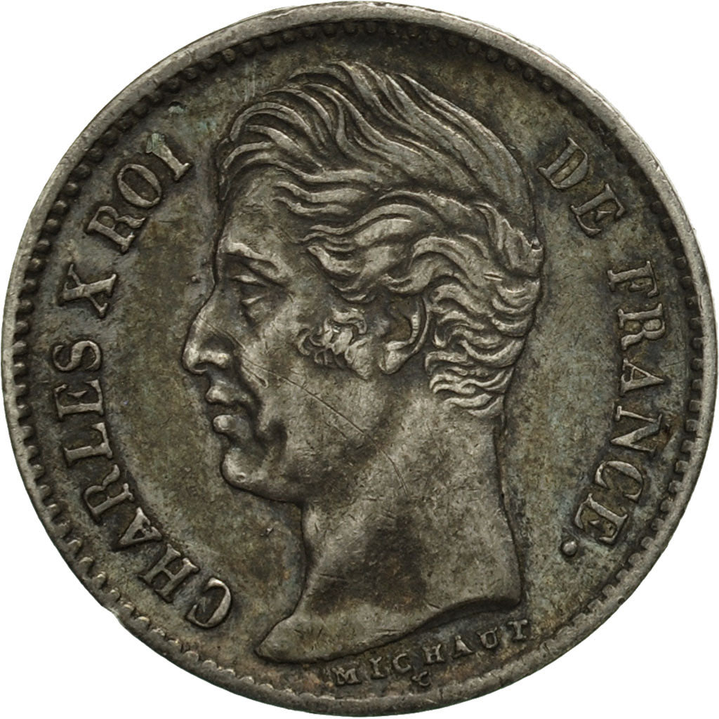 Moneta, Francja, Charles X, 1/4 Franc, 1826, Paris, AU(50-53), Srebro, KM:722.1