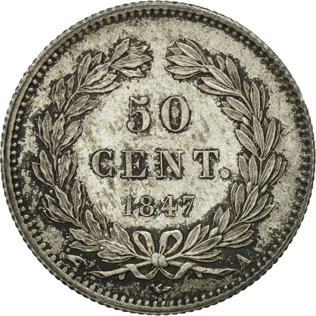 Moneta, Francia, Louis-Philippe, 50 Centimes, 1847, Paris, SPL-, Argento