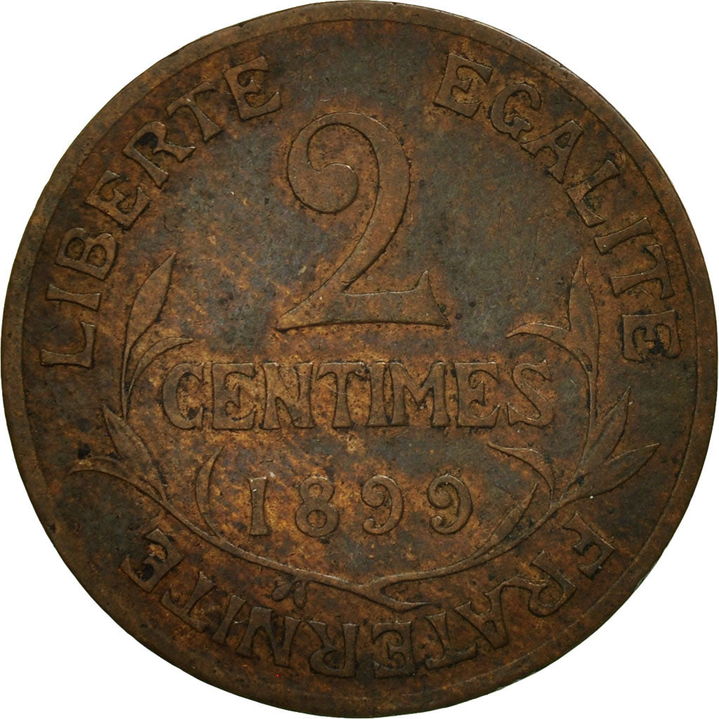 Moneta, Francja, Dupuis, 2 Centimes, 1899, Paris, AU(50-53), Bronze, KM:841