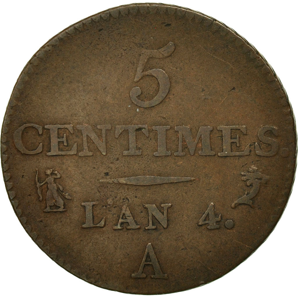 Monnaie, France, Dupré, 5 Centimes, 1795, Paris, TB, Bronze, KM:635.1