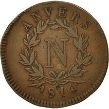 FRENCH STATES, ANTWERP, 5 Centimes, 1814, Anvers, TB, Bronze, KM:2.2