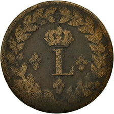 Munten, Frankrijk, Louis XVIII, Decime, 1815, Strasbourg, ZG+, Bronze, KM:701