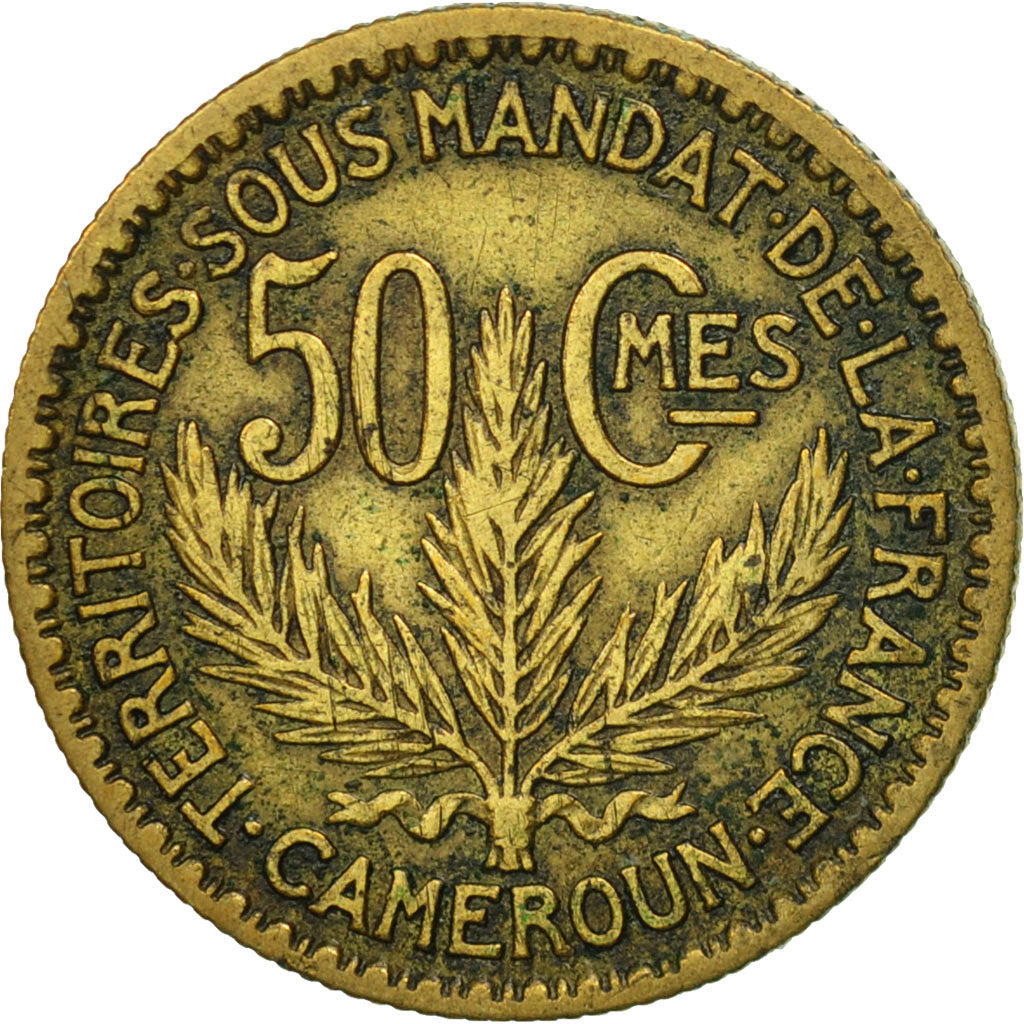 Cameroon, 50 Centimes, 1925, Paris, EF(40-45), Aluminum-Bronze, KM:1, Lecompte:3