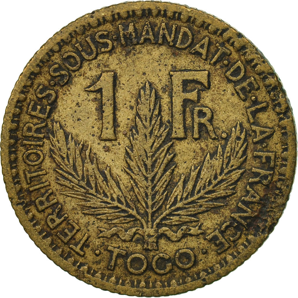 Togo, Franc, 1925, Paris, EF(40-45), Aluminum-Bronze, KM:2, Lecompte:12