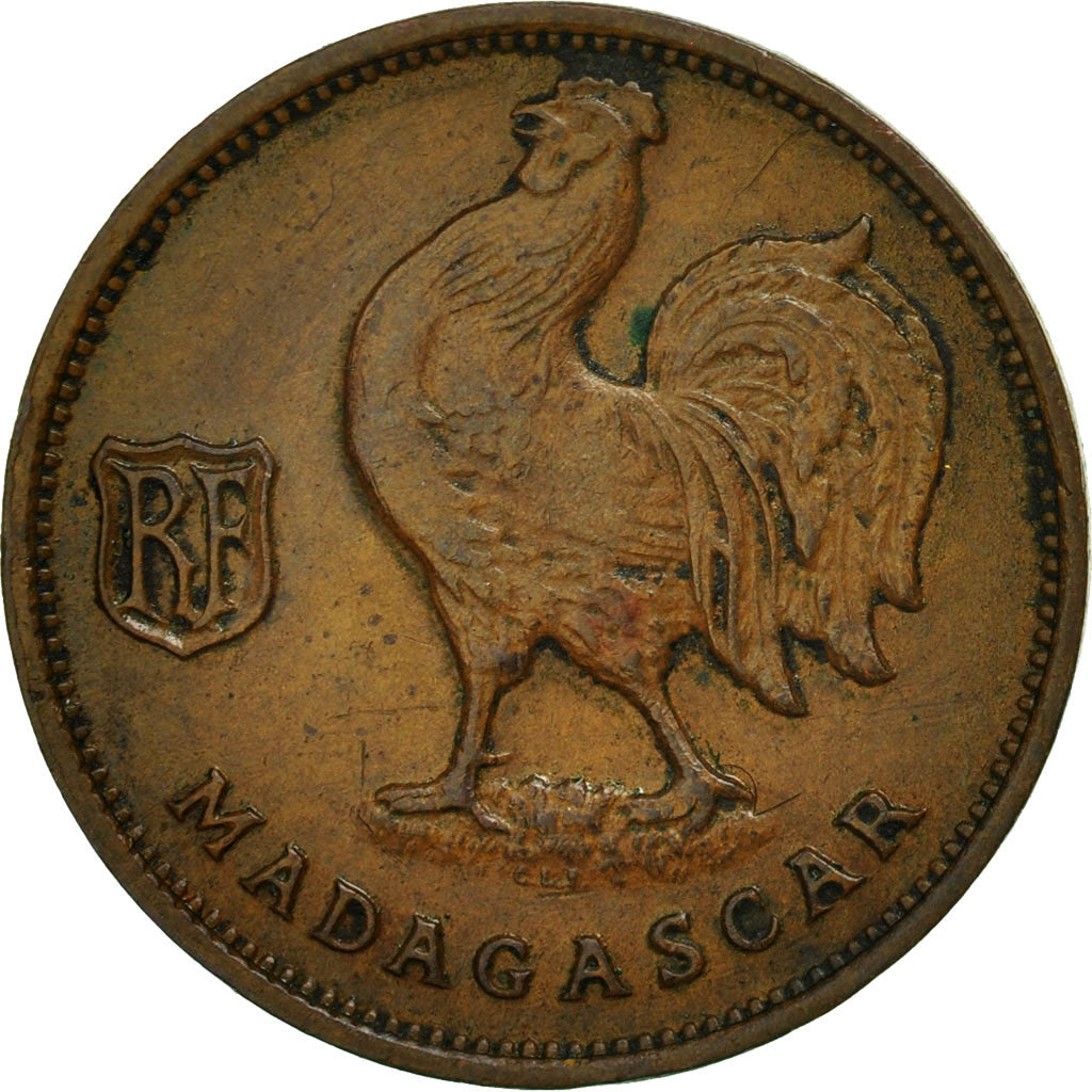 Madagascar, 50 Centimes, 1943, Pretoria, EF(40-45), Bronze, KM:1, Lecompte:93