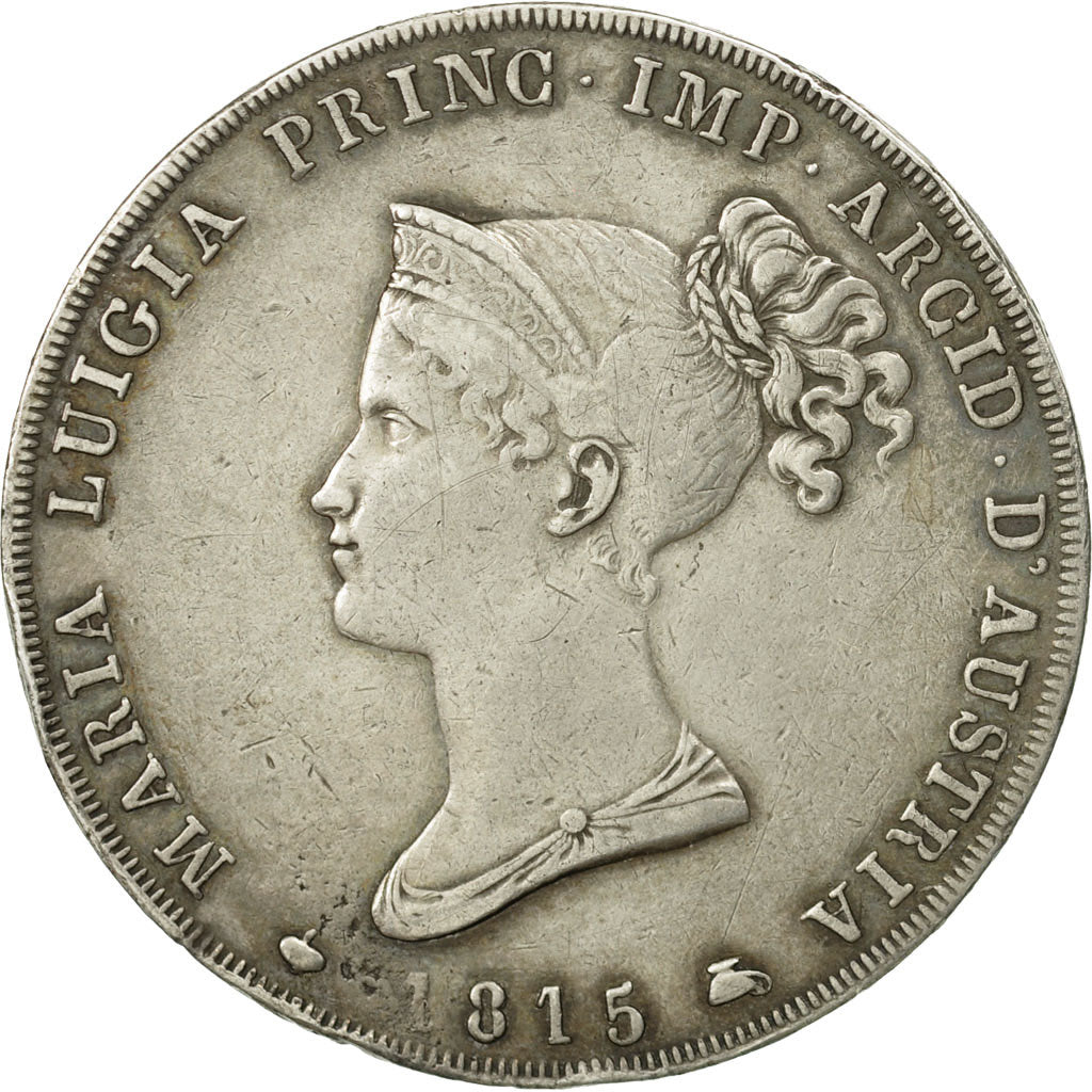 Moneta, STATI ITALIANI, PARMA, Maria Luigia, 5 Lire, 1815, MB+, Argento, KM:30