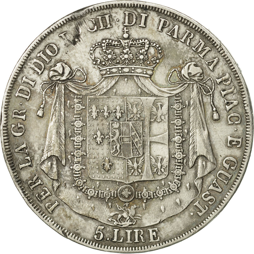 Moneta, STATI ITALIANI, PARMA, Maria Luigia, 5 Lire, 1815, MB+, Argento, KM:30