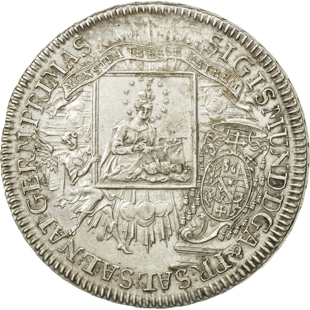 Coin, AUSTRIAN STATES, SALZBURG, Sigmund III, Thaler, 1754, MS(60-62), Silver