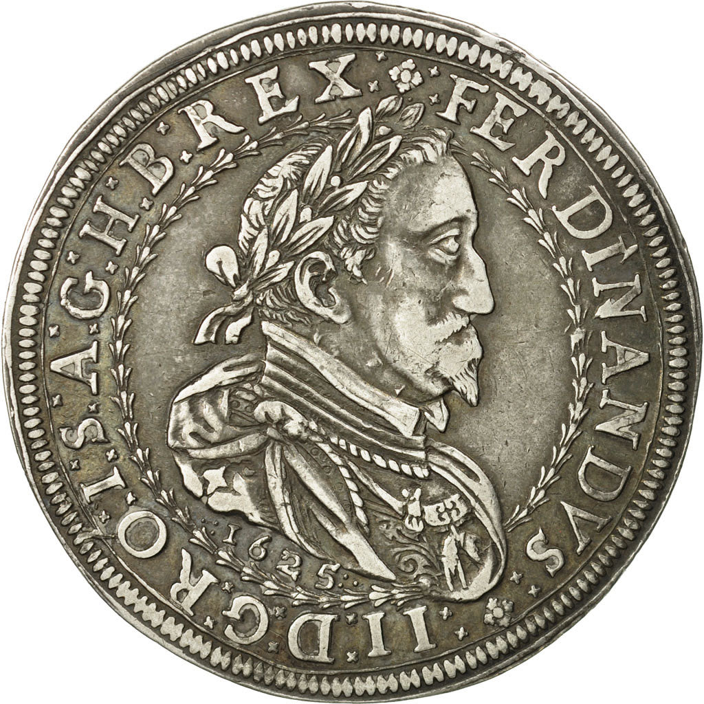 Münze, Österreich, Ferdinand II, Thaler, 1625, Graz, SS, Silber, KM:521