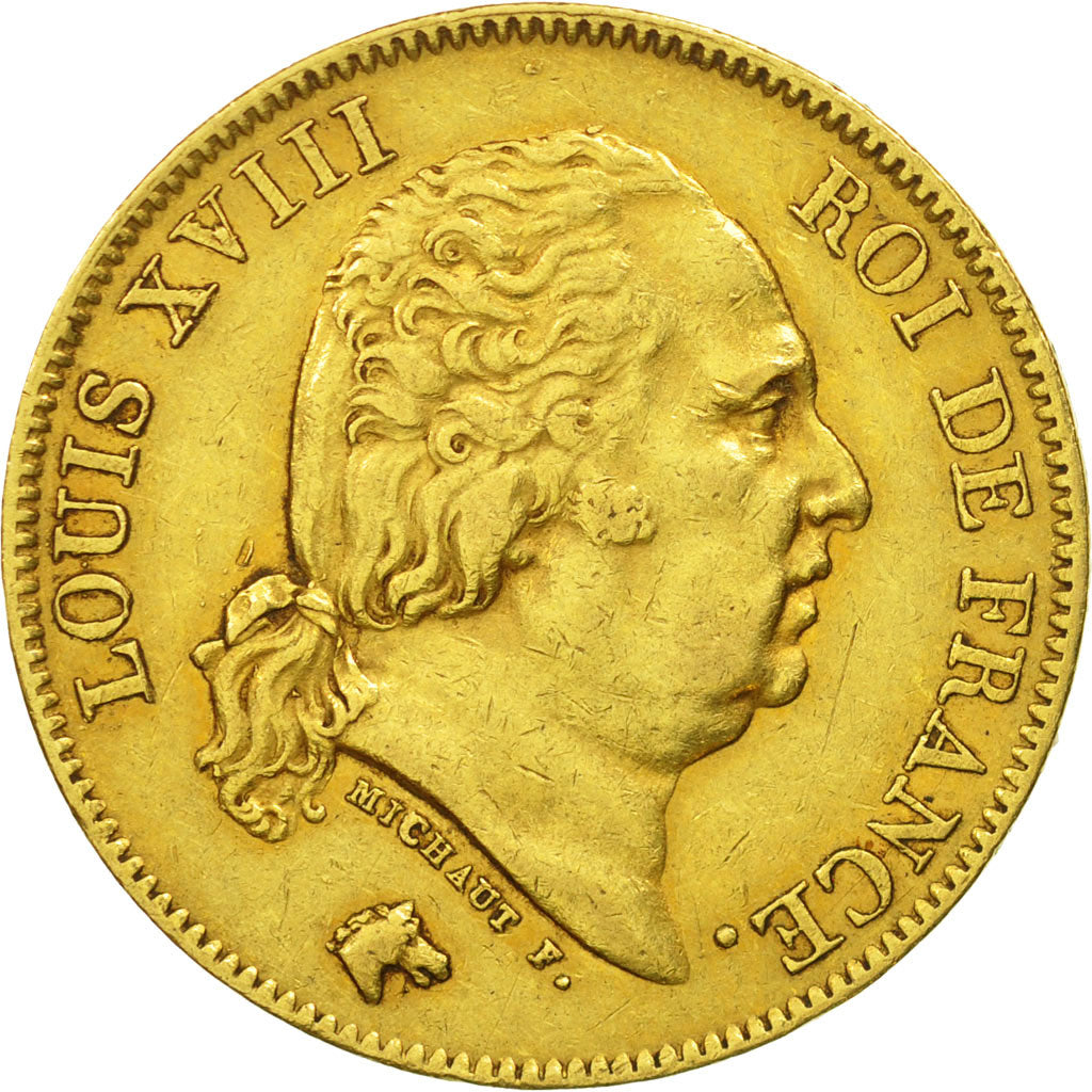 France, Louis XVIII, 40 Francs, 1817, Paris, TTB, Or, KM:713.1, Gadoury 1092