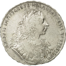 Munten, Rusland, Peter II, Rouble, 1729, ZF, Zilver, KM:182.3