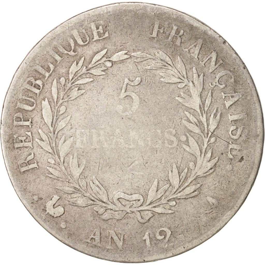France, Napoleon I, 5 Francs, Year 12, 1804, Paris, Silver, KM:659.1