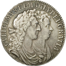 Great Britain, William and Mary, 1/2 Crown, 1689, EF(40-45), Silver, KM:472.1