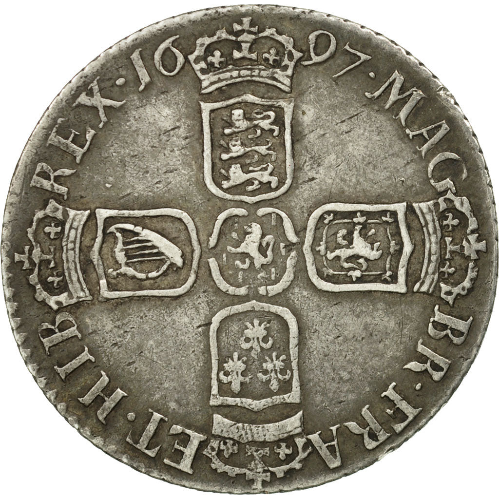 Münze, Großbritannien, William III, 6 Pence, 1697, SS, Silber, KM:496.1