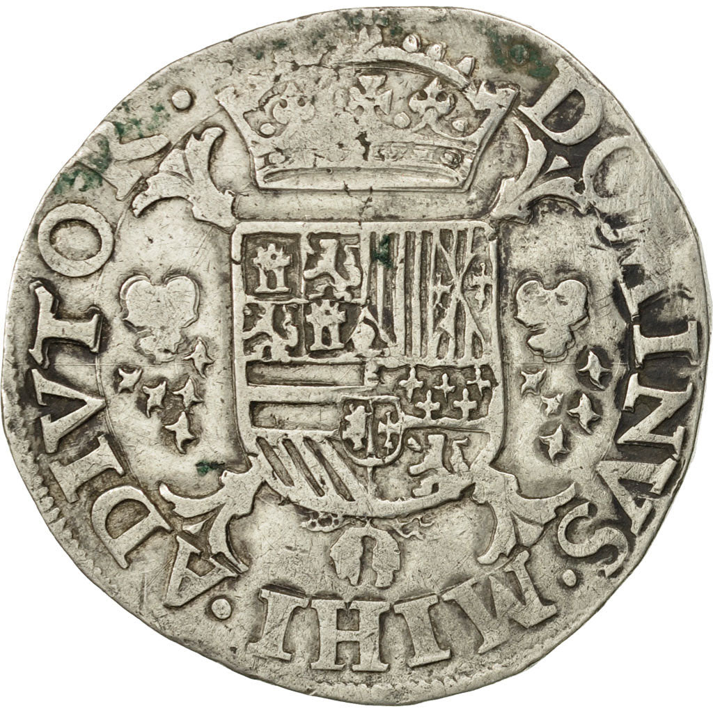 Spanish Netherlands, BRABANT, Philippe II, 1/2 Ecu, 1566, Anvers, EF(40-45)