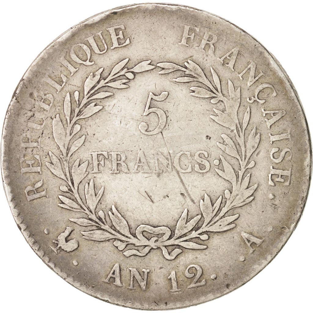 France, Napoleon I, 5 Francs, Year 12, 1804, Paris, Silver, KM:659.1