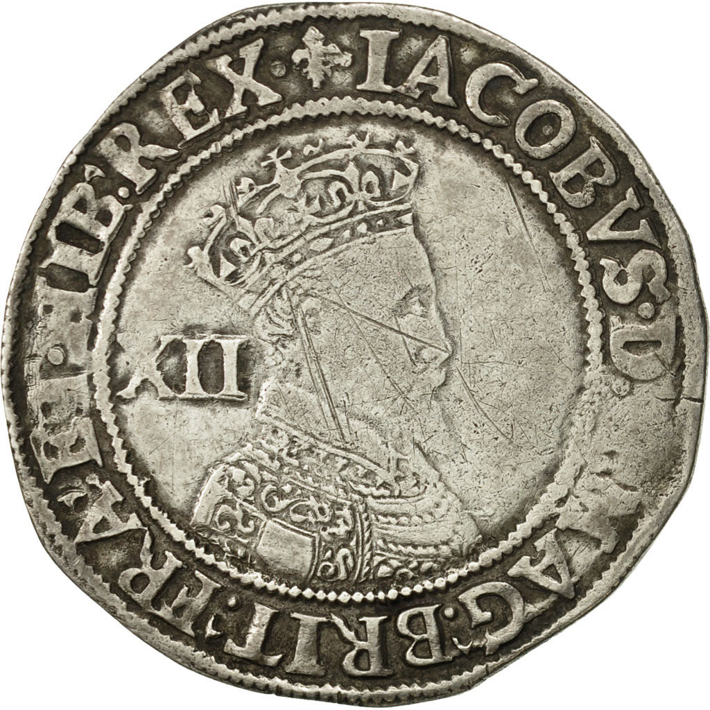 Great Britain, James I (1619-1625), Shilling, VF(30-35), Silver