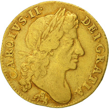 Great Britain, Charles II, 1/2 Guinea, 1676, London, VF(30-35), Gold, KM:439.2