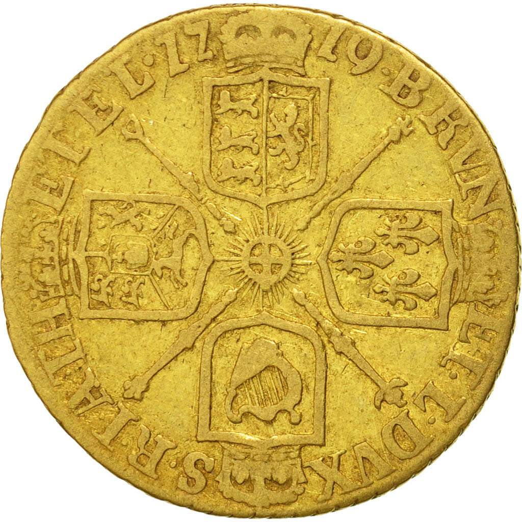 Great Britain, George I, 1/2 Guinea, 1719, London, VF(20-25), Gold, KM:541.1