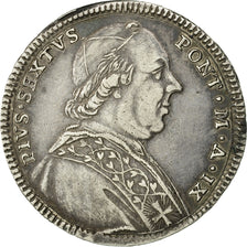 ITALIAN STATES, PAPAL STATES, Pius VI, Doppio (2) Giulio, 1/5 Scudo, 1784