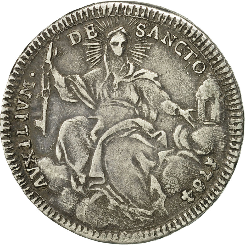 ITALIAN STATES, PAPAL STATES, Pius VI, Doppio (2) Giulio, 1/5 Scudo, 1784