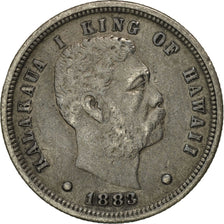 Moneta, Hawaii, Kalakaua I, 10 Cents, Umi Keneta, 1883, BB, Argento, KM:3