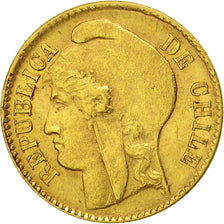 Chile, 5 Pesos, 1895, SS+, Gold, KM:153