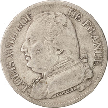 Moneta, Francia, Louis XVIII, Louis XVIII, 5 Francs, 1814, Limoges, MB, Argento