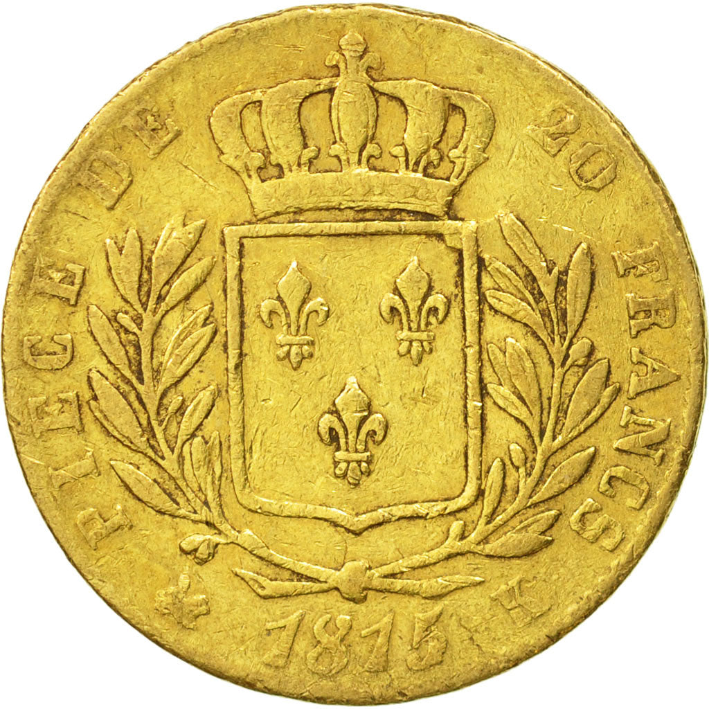 Coin, France, Louis XVIII, Louis XVIII, 20 Francs, 1815, Bordeaux, VF(20-25)