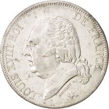 Moneta, Francia, Louis XVIII, Louis XVIII, 5 Francs, 1823, Paris, BB+, Argento