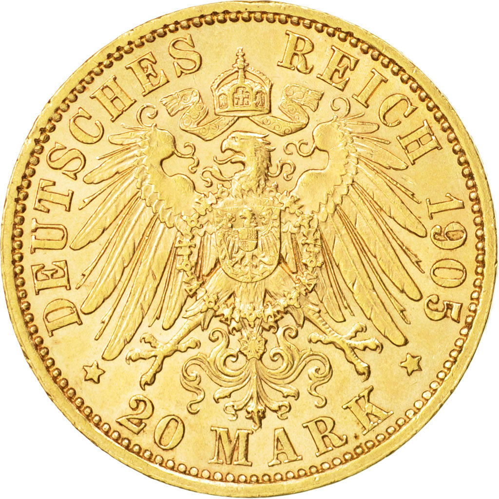 SAXONY-ALBERTINE, Friedrich August III, 20 Mark, 1905, KM 1265