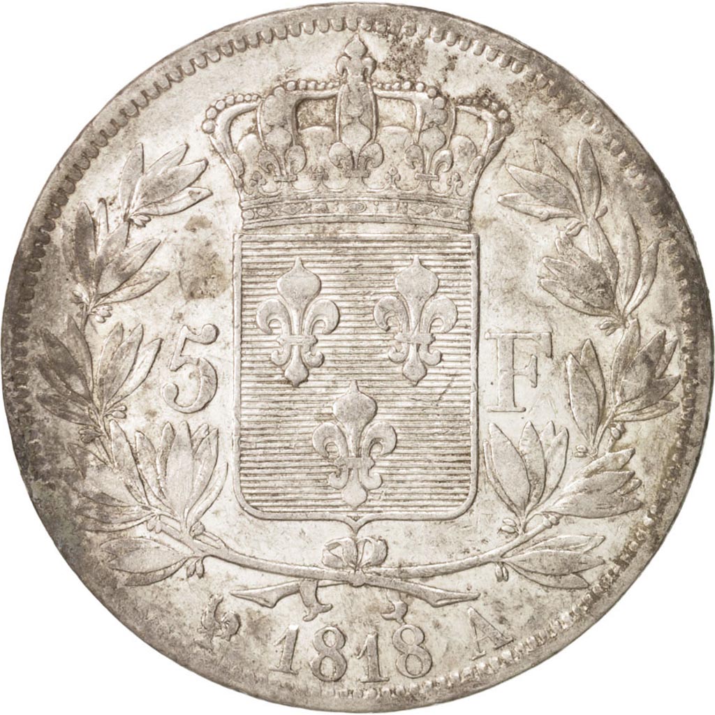 Francia, Louis XVIII, Louis XVIII, 5 Francs, 1818, Paris, BB, Argento, KM:711...